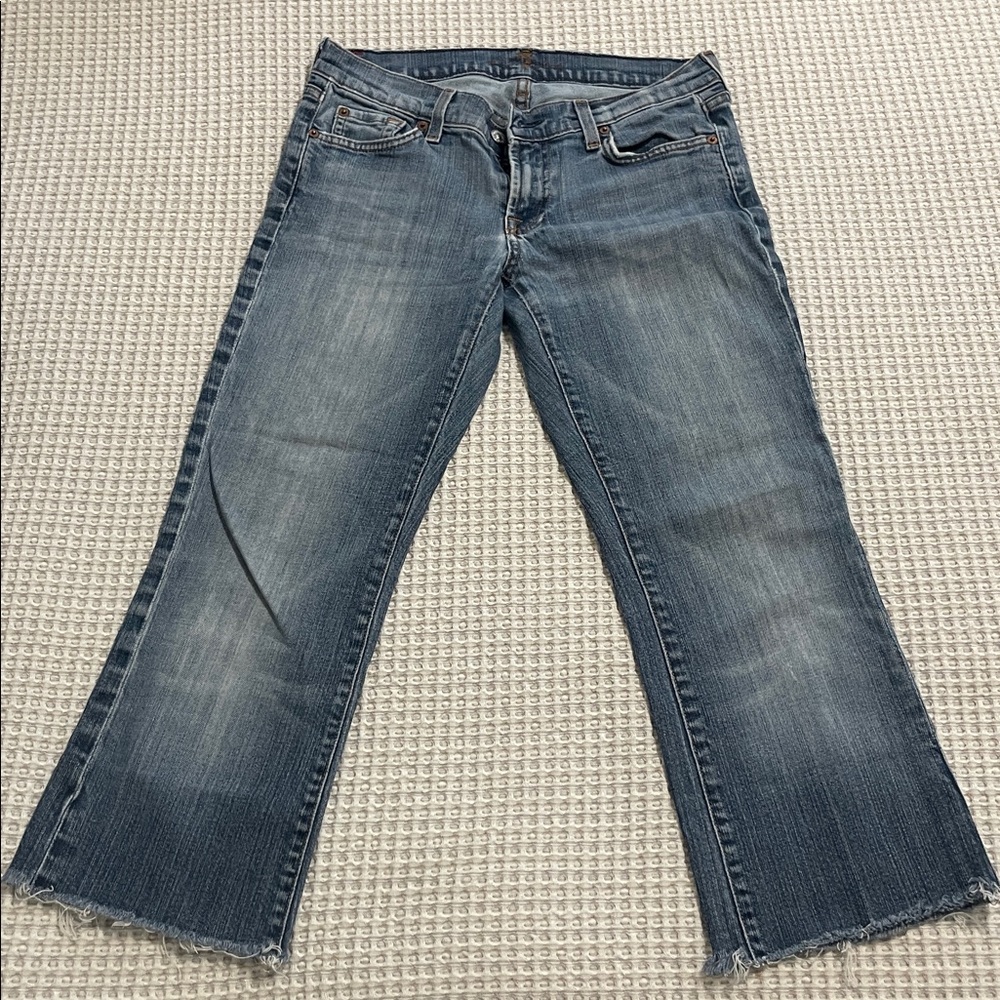 7 For All Mankind jeans, cropped, raw hemmed,  29